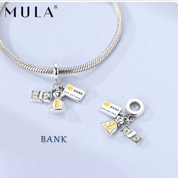MULA Silver Charm Pendant with Money Symbols - Picture 2 of 10